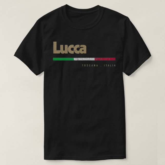 Camiseta Lucca Italian City Retro Flag Italy  (Frente do Design)