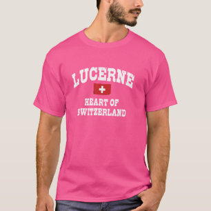 Camiseta Lucerne Heart Of Suiça Attração Swiss Flag