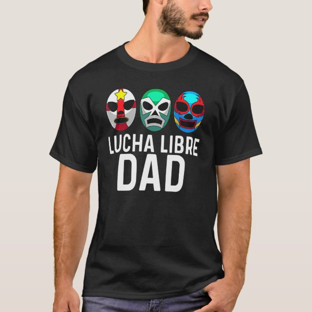 Camiseta Lucha Libre Para Homens Pais Máscara De Luta Mexic (Frente)