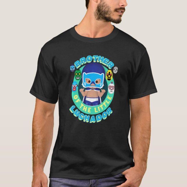 Camiseta Lucha Libre Wrestler Aniversário Do Pequeno Irmão (Frente)