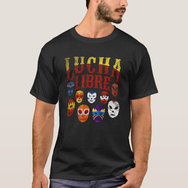 Camiseta Luchador Masks Lucha Libre  2 (Frente)