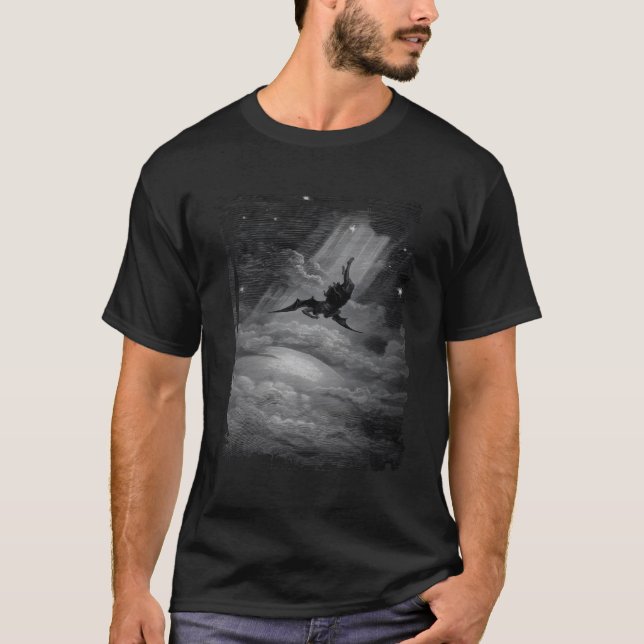 Camiseta Lúcifer Caindo Dos Céus A Descida Da Satã (Frente)