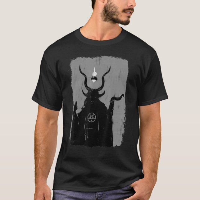 Camiseta Lucifer Light Bearer Satanás Occult Baphomet Goat (Frente)