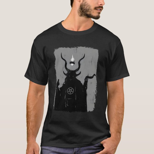Camiseta Lucifer Light Bearer Satanás Occult Baphomet Goat (Frente)
