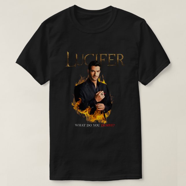 Camiseta Lucifer O Que Você Deseja? (Frente do Design)
