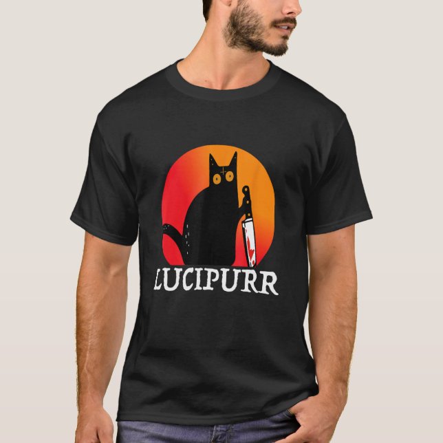 Camiseta Lucifer Occult Satanic Cat Lucipurr Antichrist Bap (Frente)