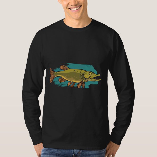 Camiseta Lúcio do Norte Irritado, Pegue Peixes Predadores G (Frente)