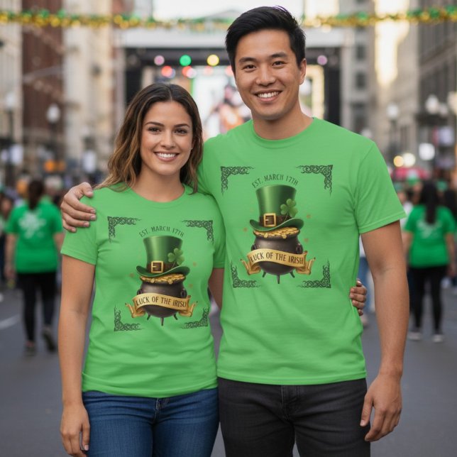 Camiseta Luck of the Irish Pot of Gold T-Shirt (Criador carregado)