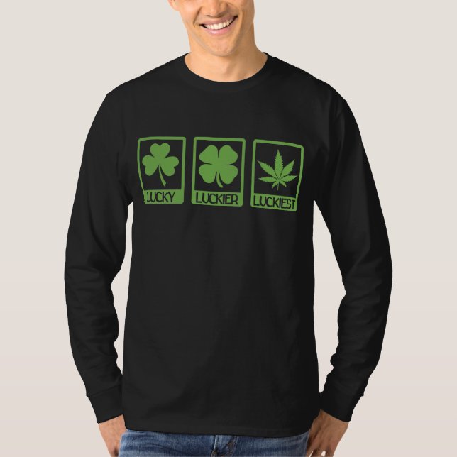 Camiseta Luckier Luckiest Weed Canabis (Frente)