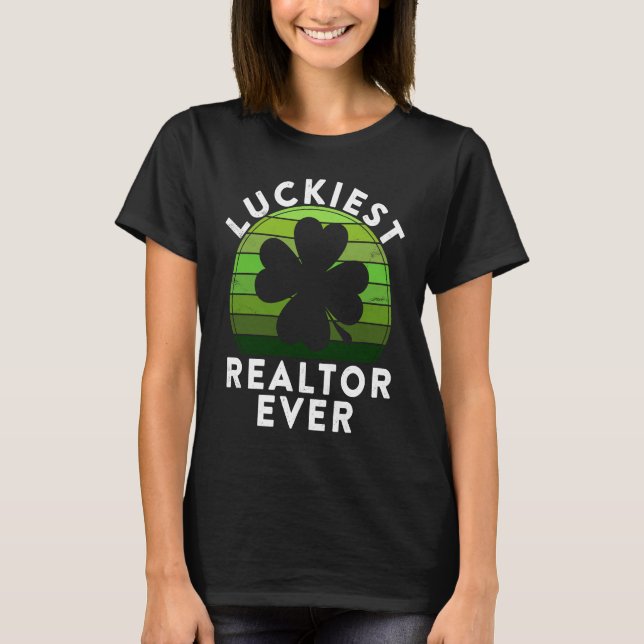 Camiseta Luckiest Realtor Ever  Shamrock Sunset St Patricks (Frente)