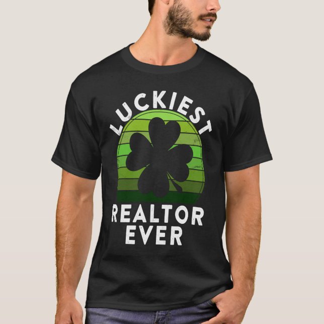 Camiseta Luckiest Realtor Ever  Shamrock Sunset St Patricks (Frente)