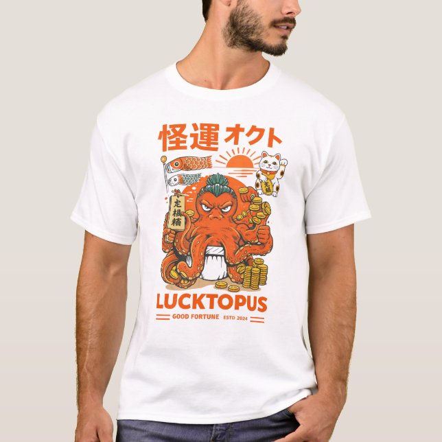 Camiseta Lucktopus – Polvo da Boa Sorte (Frente)