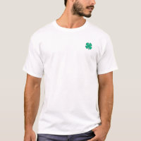 Lucky 4 Leaf Irish Clover White T shirt