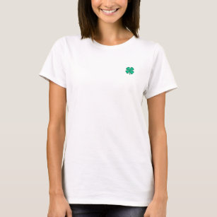 Camiseta Lucky 4 Leaf Irish Clover Women White T shirt
