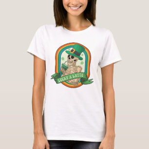 Camiseta Lucky A Latte - Esqueleto, Café e Vestuário