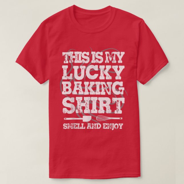 Camiseta Lucky Baking Shirt Engraçada Cozinhar inicial do p (Frente do Design)