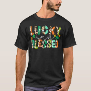 Camiseta Lucky & Bendito Clover Leopardo Lucky Mãe Rua Pa
