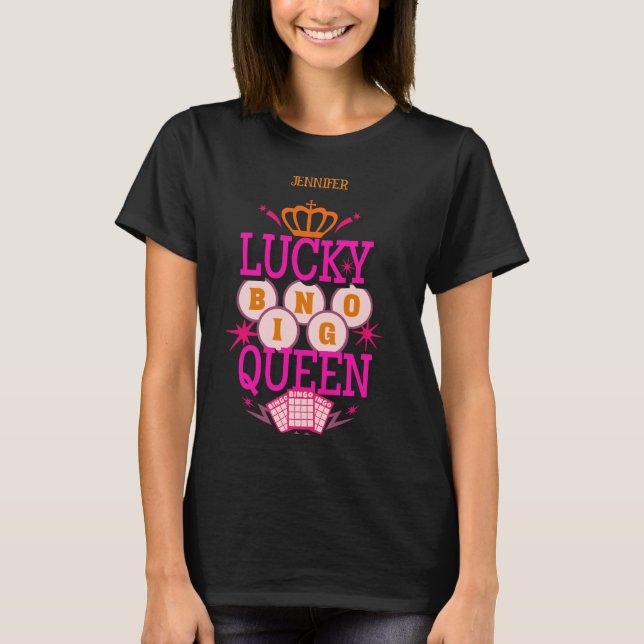 Camiseta Lucky Bingo Queen /nome editável (Frente)