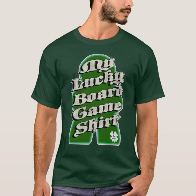 Camiseta Lucky Boardgame Divertido Feliz Slogan do Jogador (Frente)