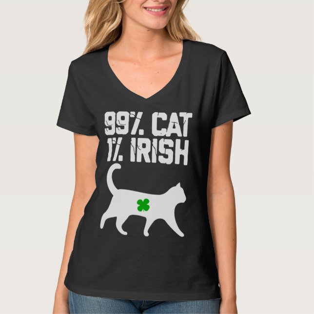 Camiseta Lucky Cat Animal St Patricku2019s Day 99 cat 1 Iri (Frente)