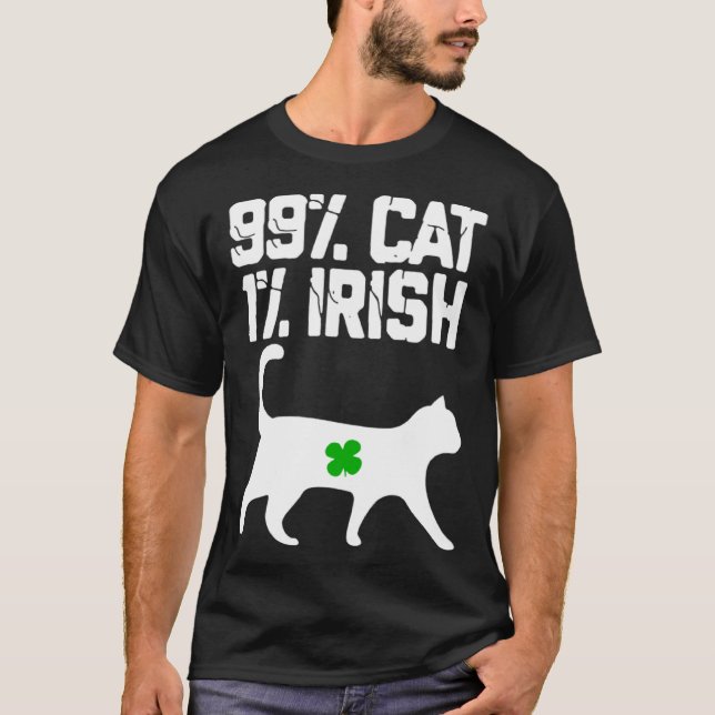 Camiseta Lucky Cat Animal St Patricku2019s Day 99 cat 1 Iri (Frente)