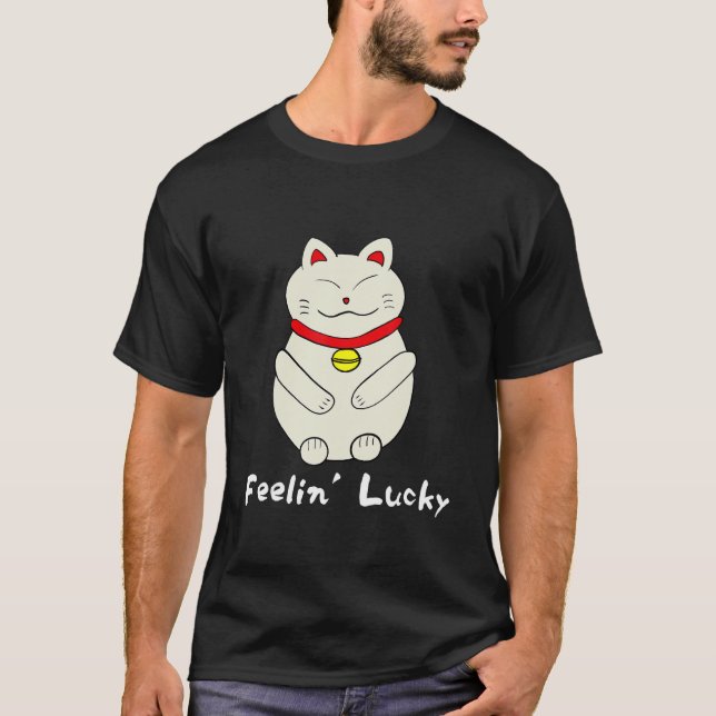 Camiseta Lucky Cat Feelin' Lucky Maneki Neko (Frente)