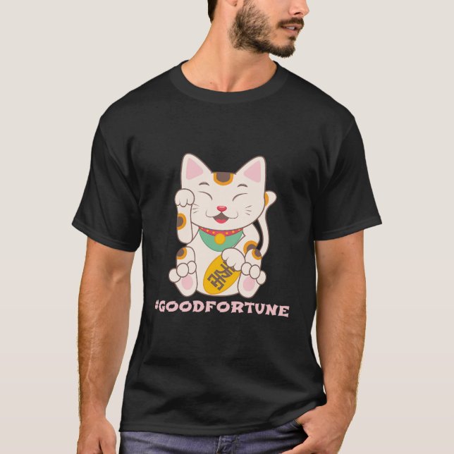 Camiseta Lucky Cat Good Fortune Maneki Neko (Frente)