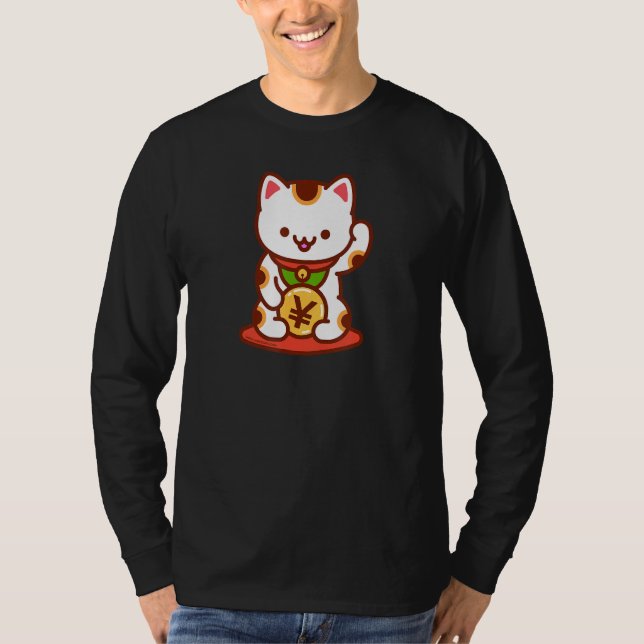 Camiseta Lucky Cat MANEKI-NEKO - Iene Japonês (Frente)