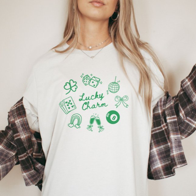 Camiseta Lucky Charm Dia de São Patrício Lucky Clover (Criador carregado)