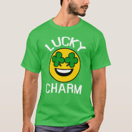 Camiseta Lucky Charm Emoji Shamrock Dia de São Patrício