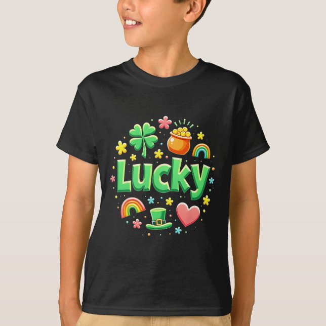 Camiseta Lucky Charm Patricks Day Pot Of Gold Irish Shamroc (Frente)