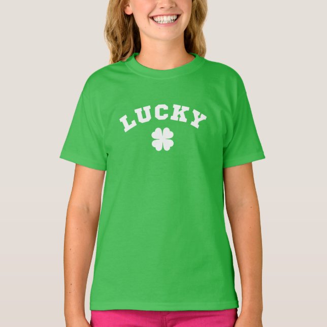 Camiseta Lucky Clover St. Patricks Day (Frente)