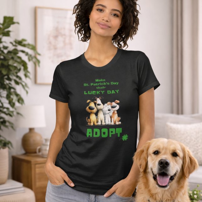 Camiseta Lucky Day Adopt Rescue Dogs Cute St Patrick’s Day (Criador carregado)