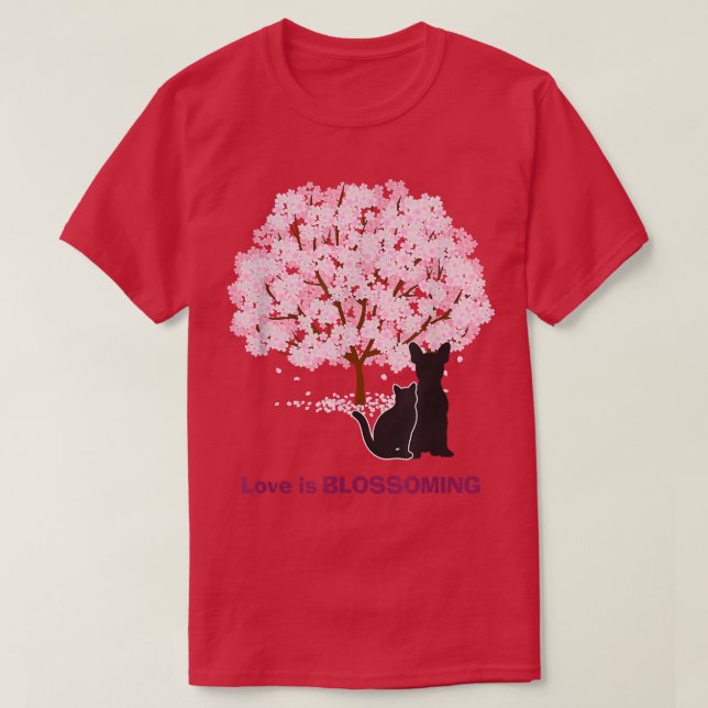 Camiseta Lucky Dog Animal Rescue  Love Is Blossoming  (Frente do Design)