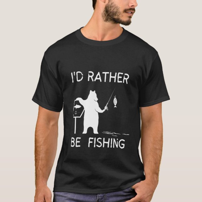 Camiseta Lucky Fishing  I'd Just Rather Be Fishing (Frente)