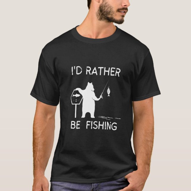 Camiseta Lucky Fishing I'd Just Rather Be Fishing (Frente)