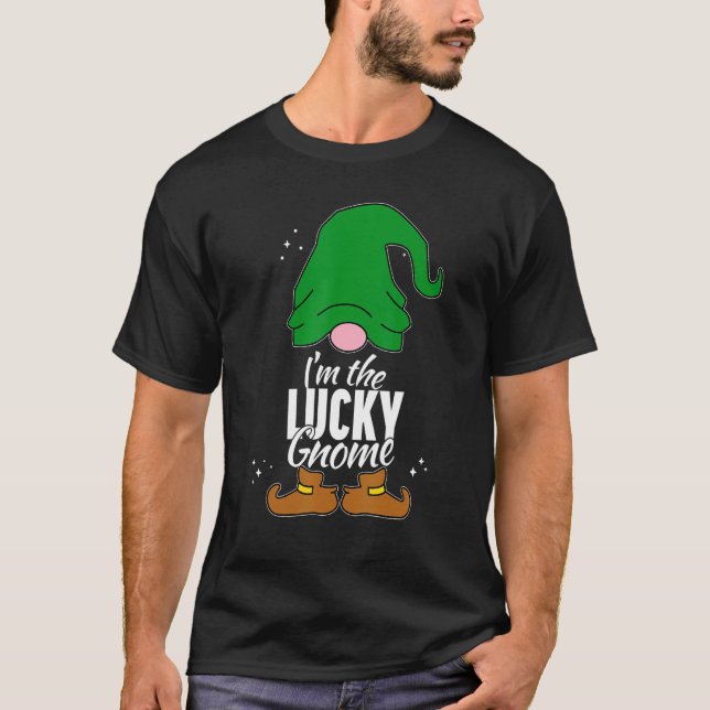 Camiseta Lucky Gnome Matching Family Group Christmas Party  (Frente)