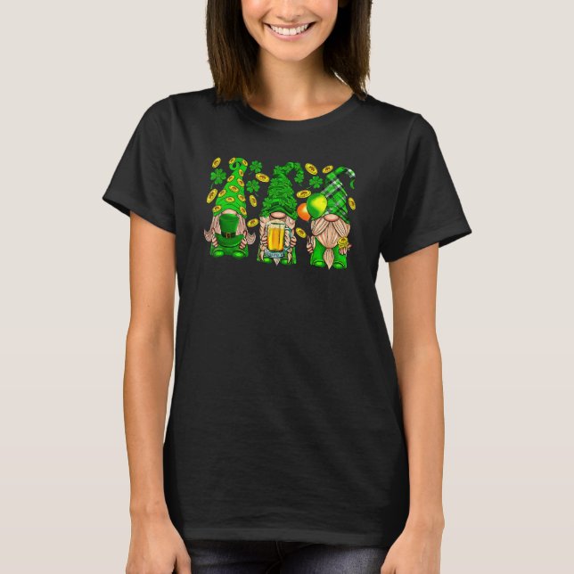 Camiseta Lucky Gnomes Shamrock C Irish St Patrick's Day (Frente)
