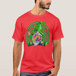 Camiseta Lucky Gnomo Tie Dye Shamrock Happy Dia de São Patr