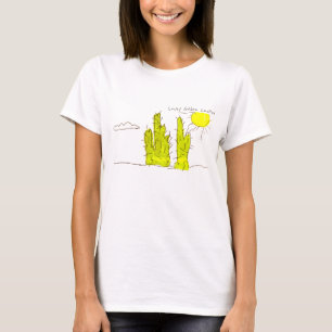 Camiseta Lucky Golden Cactus Doodle Funky T-Shirt