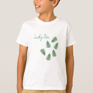 Camiseta Lucky Green Fern Funky Padrão Longa Folga Superior
