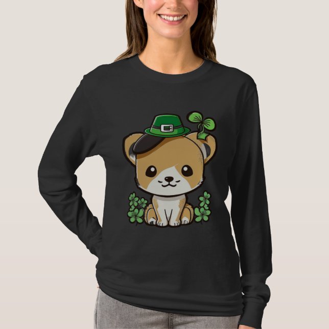 Camiseta Lucky Green Proud Irish St Patricks Day Cat 1 (Frente)