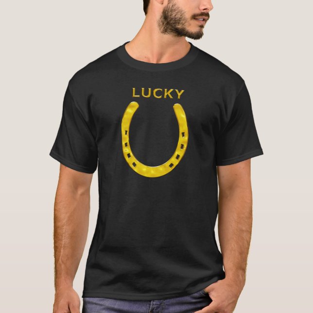 Camiseta Lucky Horsfere em Dourado (Frente)