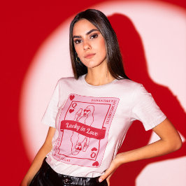 Camiseta Lucky In Love Bold Pink & Red Bachelorette