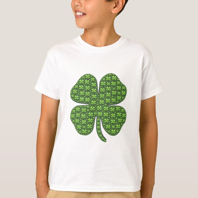 Camiseta Lucky Irish Clover Kids" (Frente)