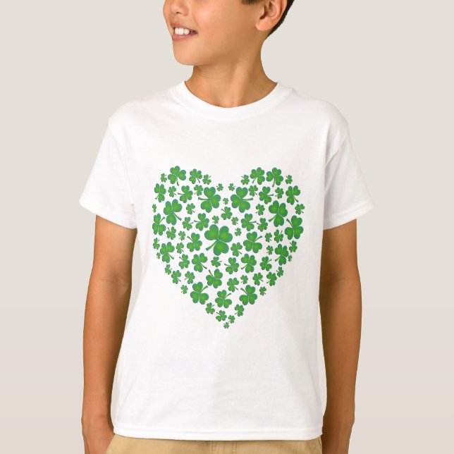 Camiseta Lucky Irish Shamrock Heart (Frente)