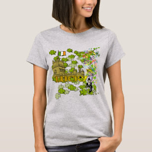 Camiseta Lucky Leprechaun e seu Castelo Irlandês