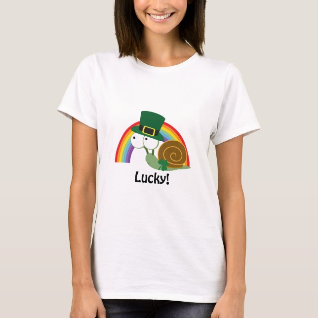 Camiseta Lucky Leprechaun Snail (Frente)
