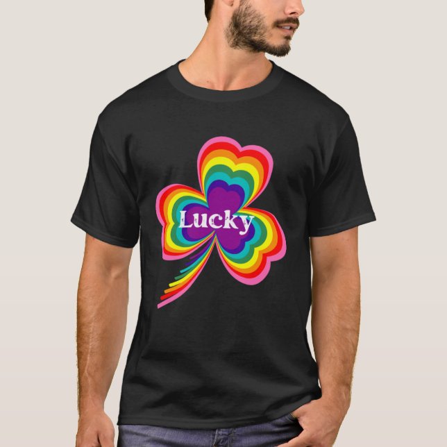 Camiseta Lucky Leprechauns Rainbow Pride Saint Patrick s Da (Frente)