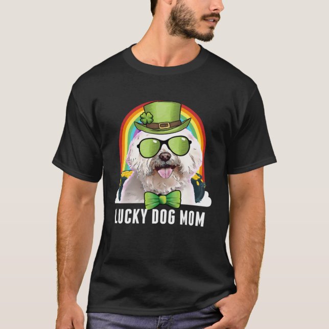 Camiseta Lucky Maltese Dog Mom St Patricks Day (Frente)